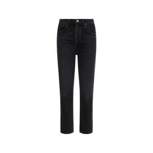 AGOLDE RILEY High Rise Straight Leg Cropped Black Stretch Denum Jeans Size 31